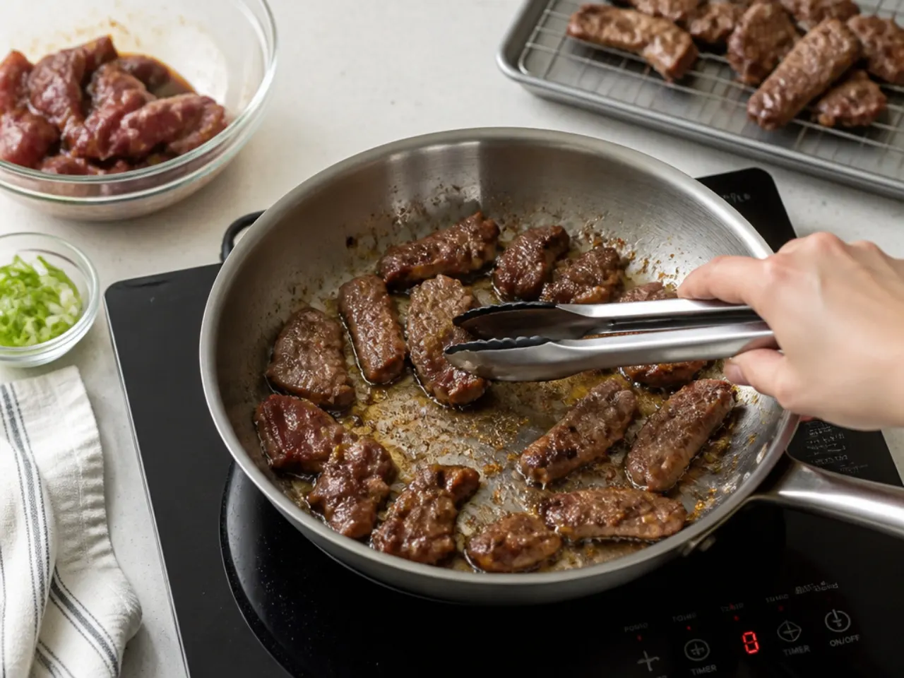 mongolian beef vs takeout — step 5: shallow-fry the beef in batches