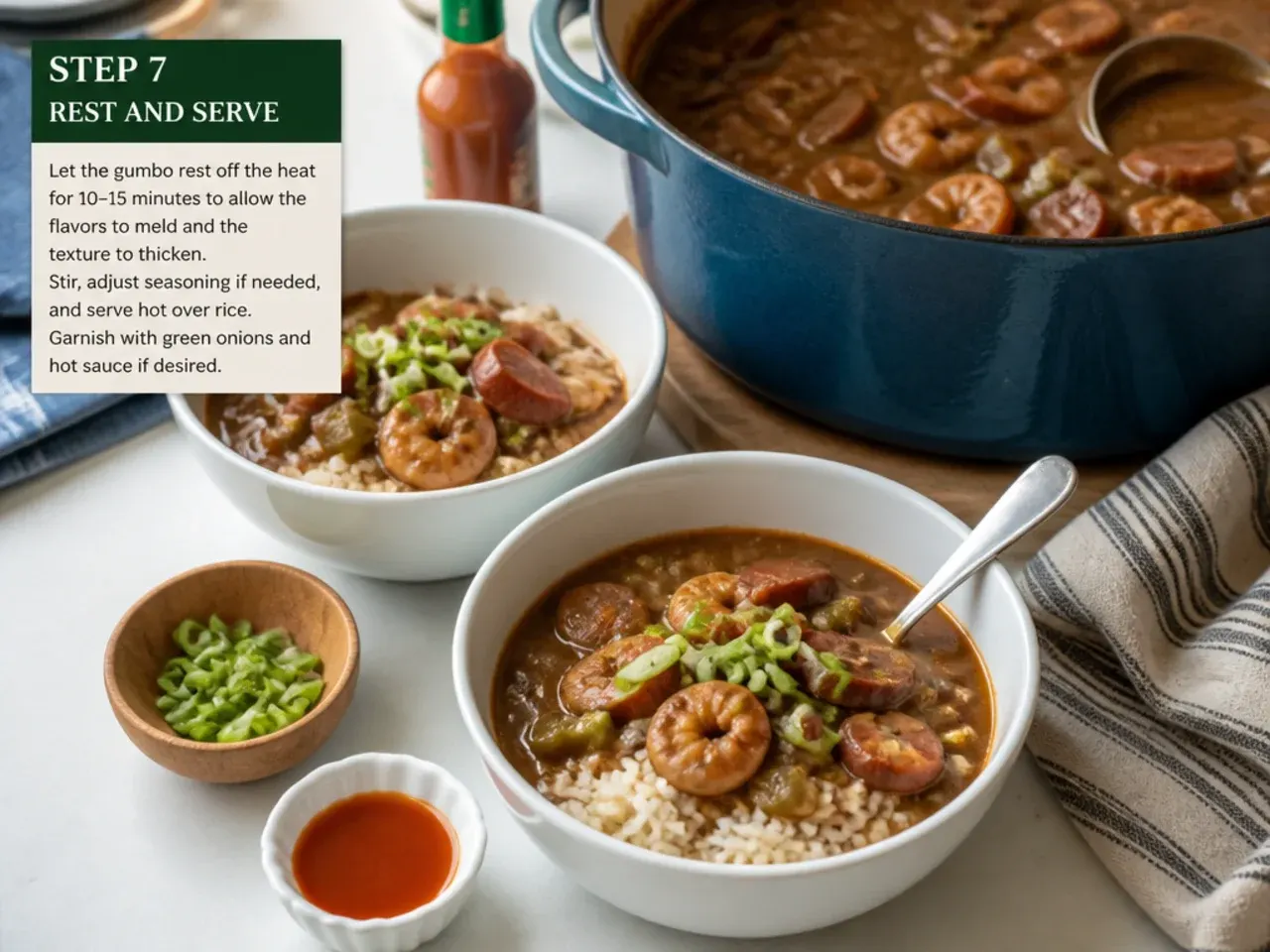 new orleans gumbo — step 7: rest and serve