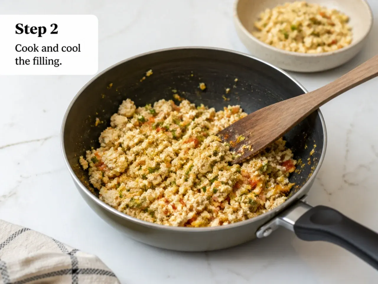 paneer momos recipe — step 2: cook and cool the filling