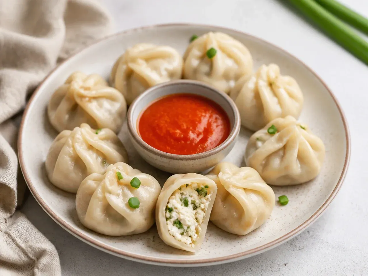 Minimal paneer momos with a simple three ingredient paneer filling