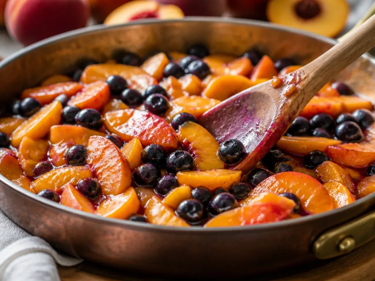 peach and blueberry crisp recipe step 2