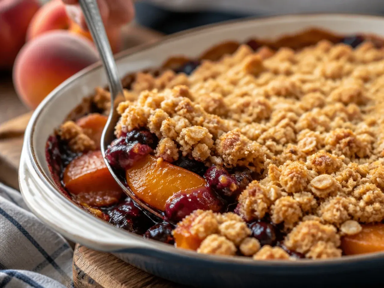 peach and blueberry crisp recipe step 7