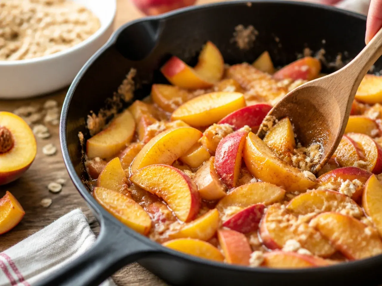 peach cobbler crisp recipe step 1