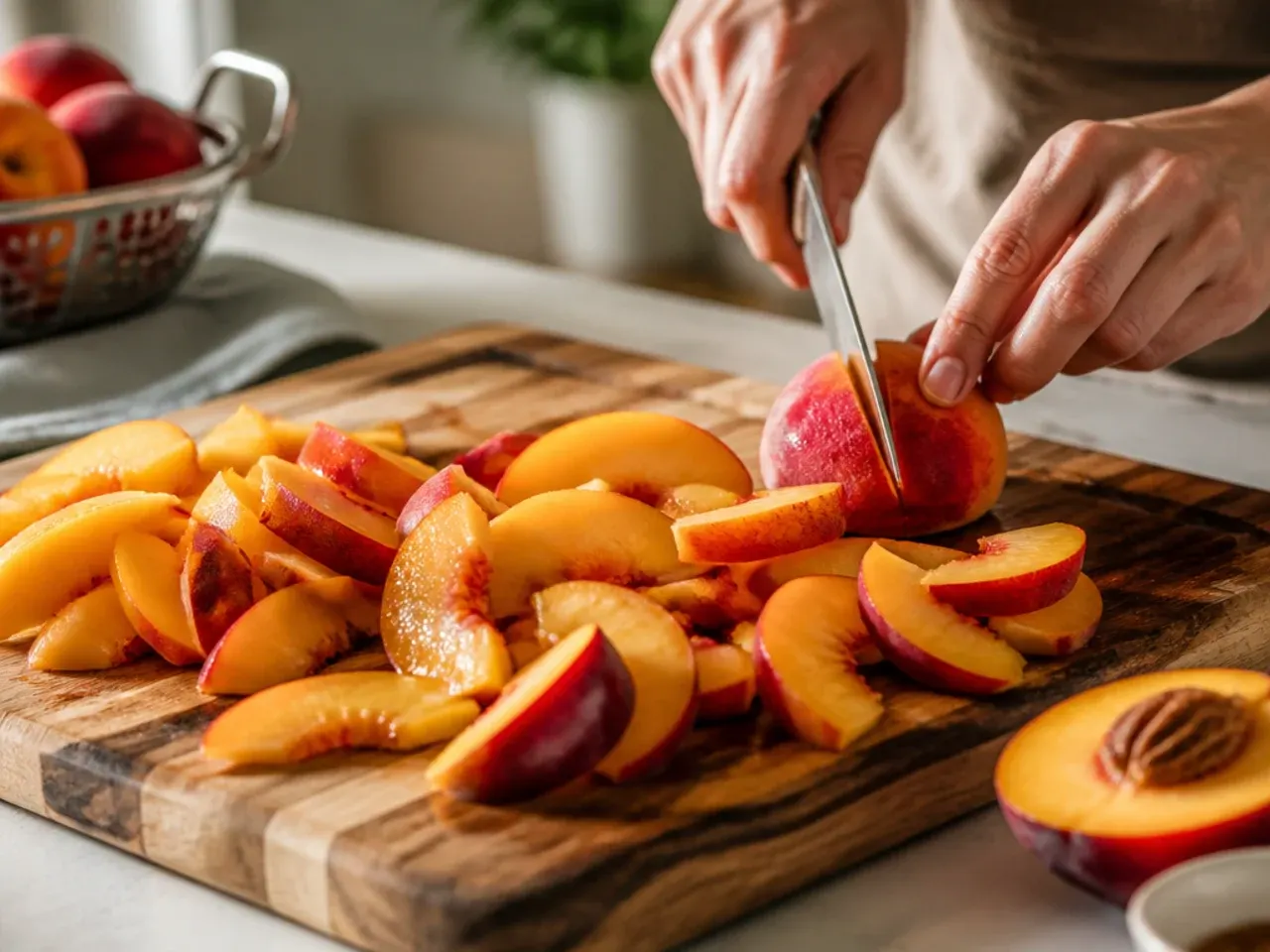 peach cobbler crisp recipe step 2