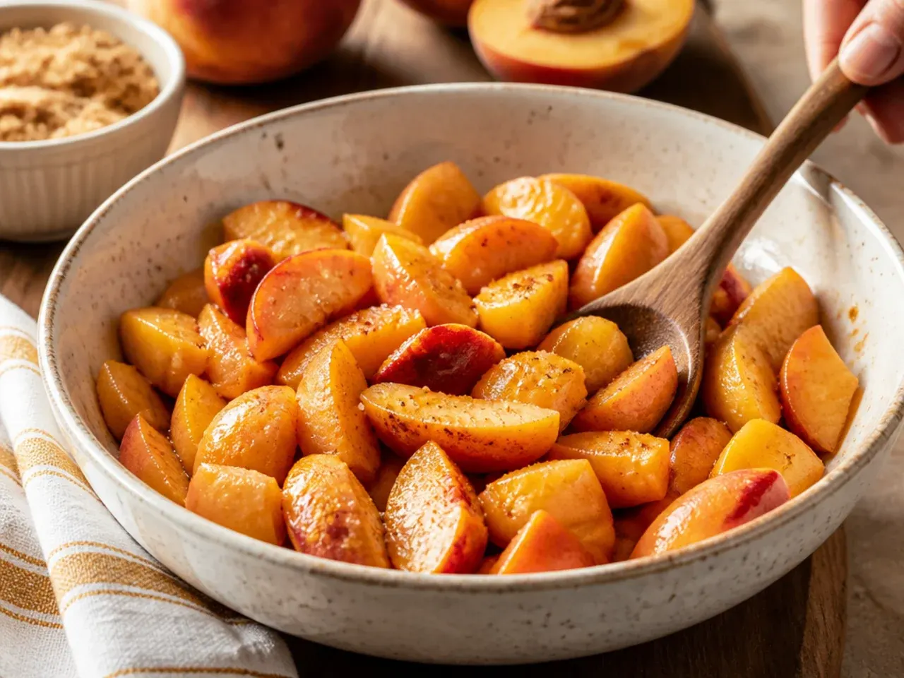 peach cobbler crisp recipe step 3