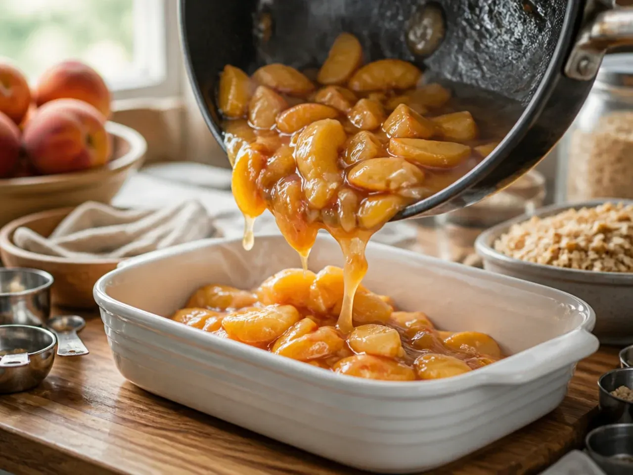 peach cobbler crisp recipe step 5