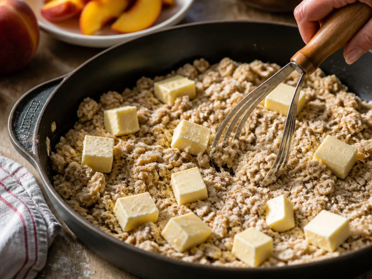 peach cobbler crisp recipe step 7