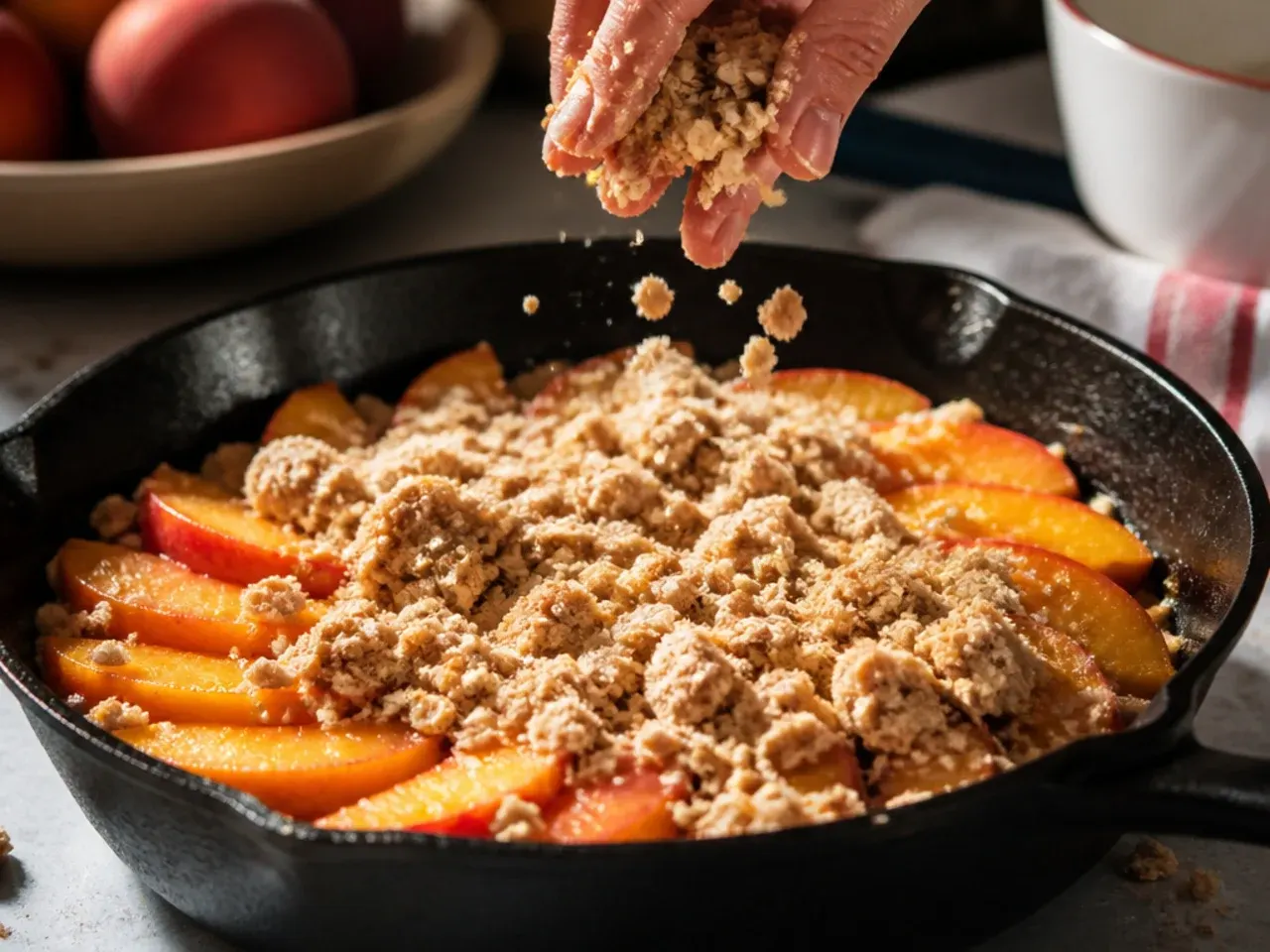 peach cobbler crisp recipe step 8