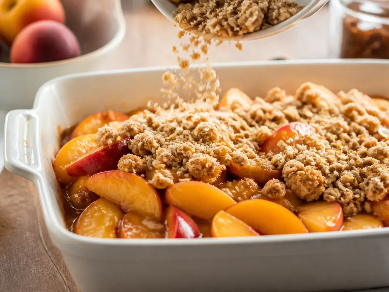 peach cobbler crisp recipe step 9