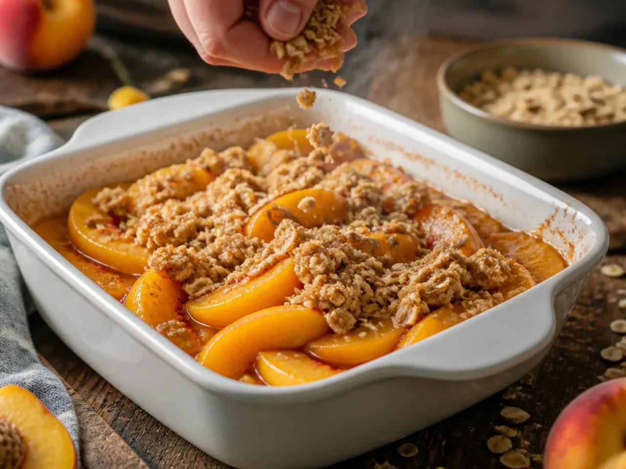 peach cobbler crisp recipe step 11