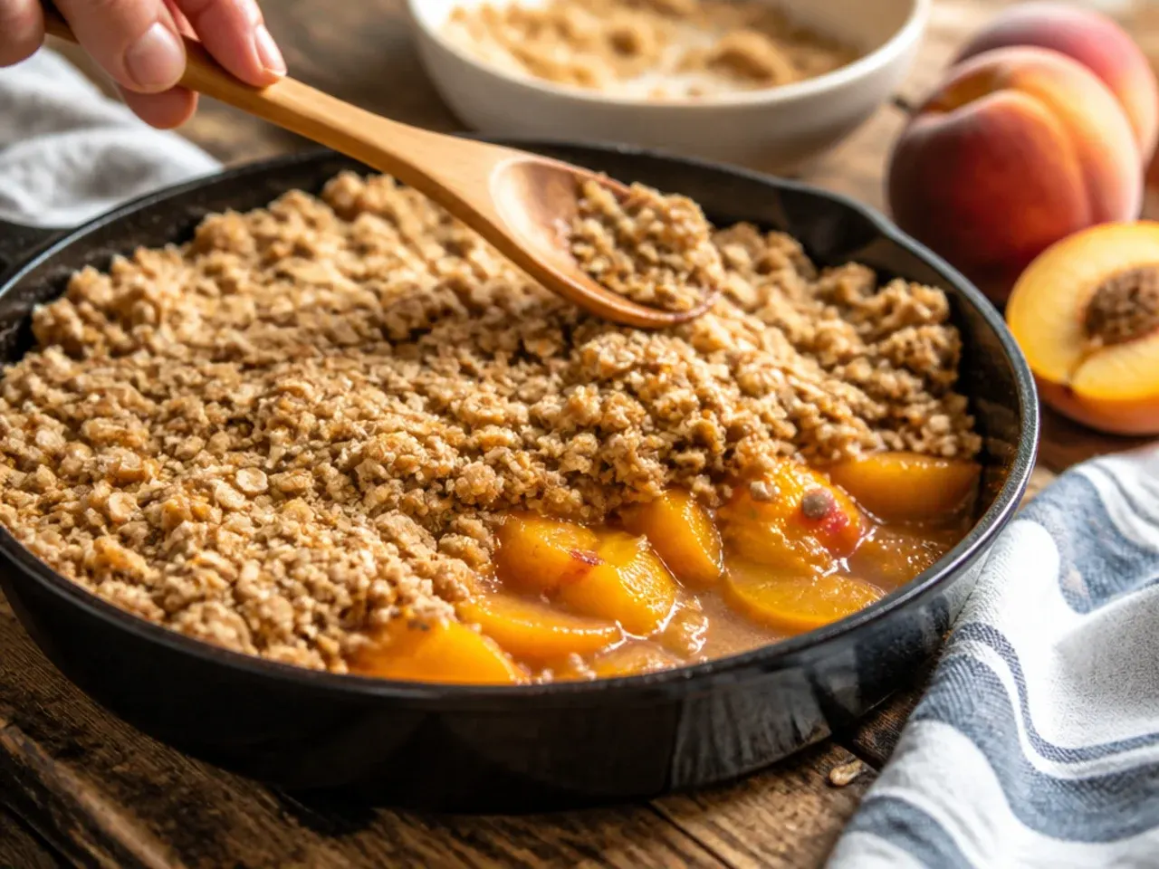peach cobbler crisp recipe step 12