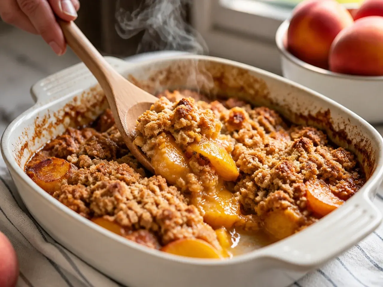 peach cobbler crisp recipe step 16