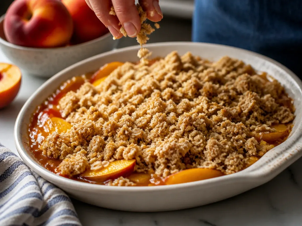 peach crisp recipe with fresh peaches recipe step 4