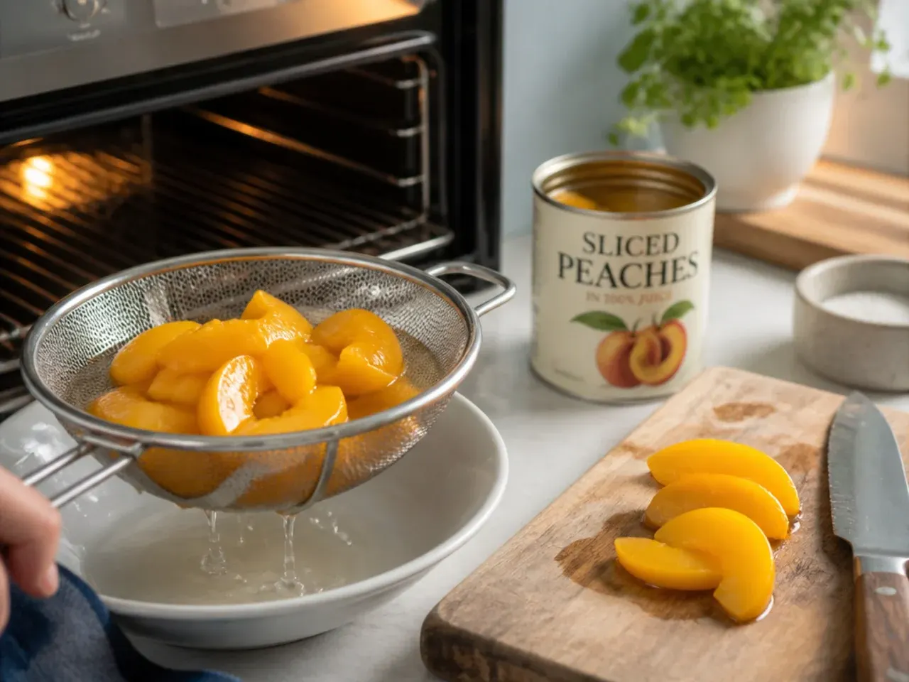 peach crisp with canned peaches recipe step 1