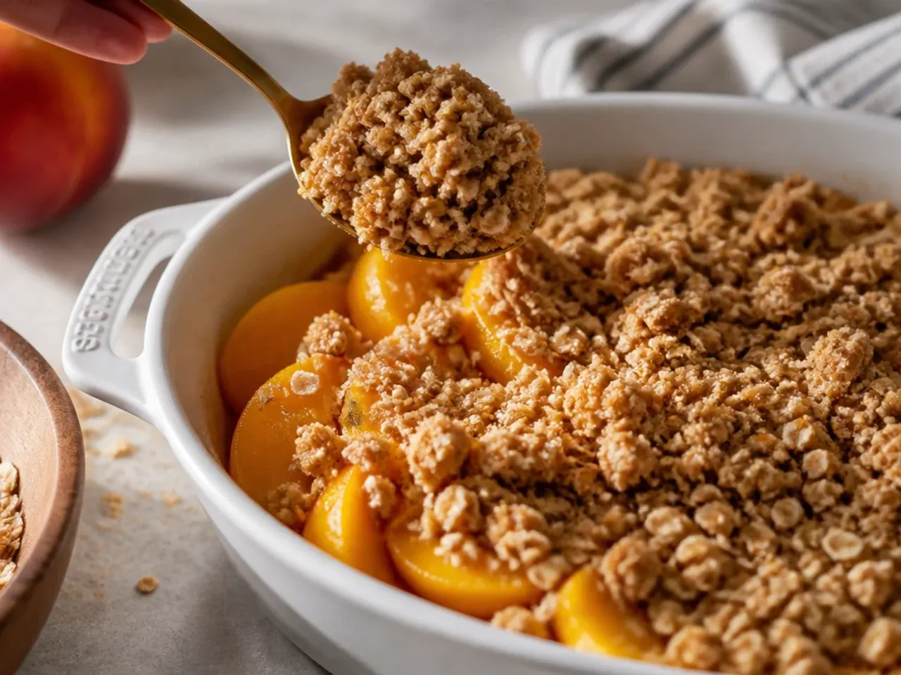 peach crisp with canned peaches recipe step 5