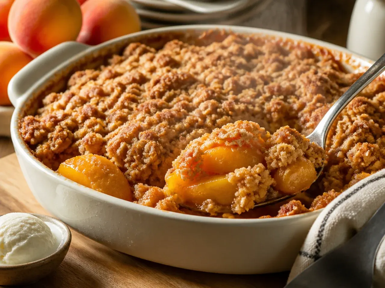 peach crisp with canned peaches recipe step 6