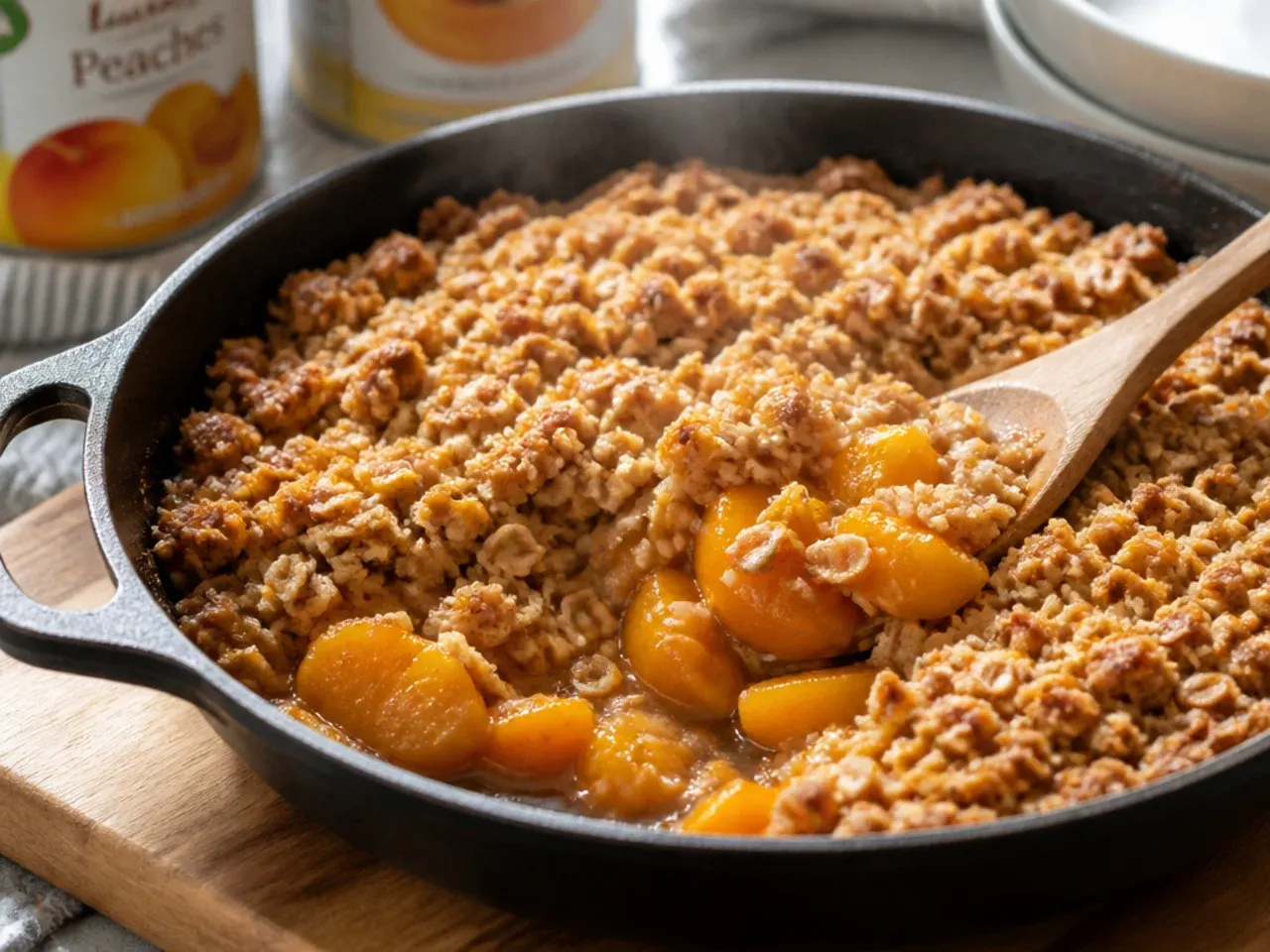 peach crisp with canned peaches recipe step 7