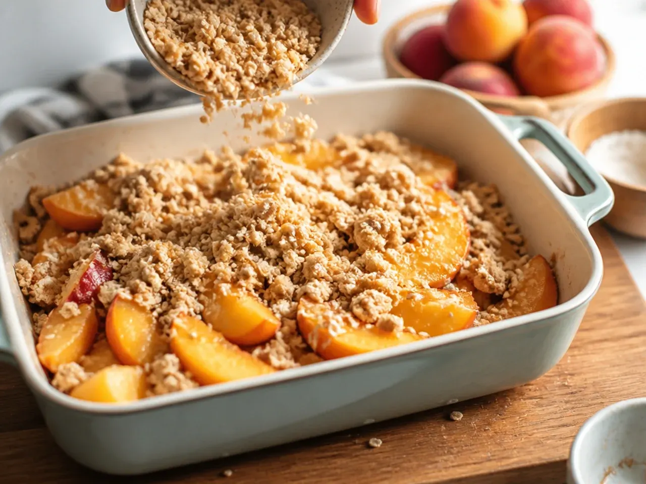 peach crisp with fresh peaches recipe step 1