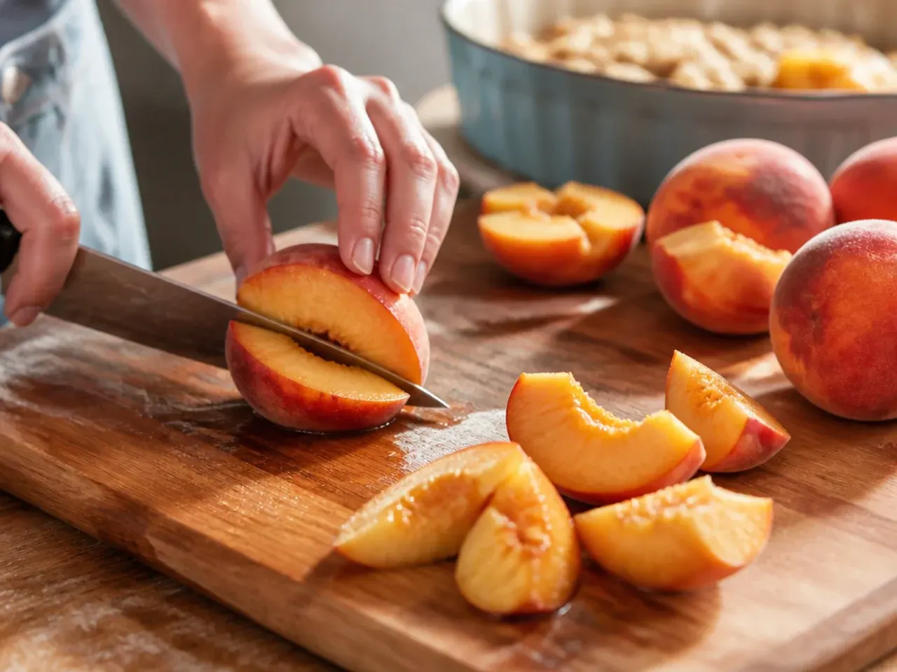 peach crisp with fresh peaches recipe step 2