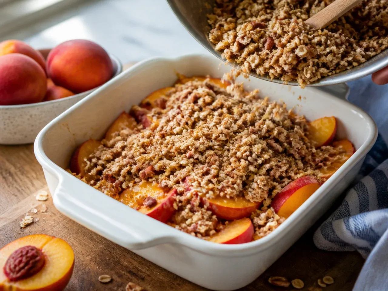 peach crisp with fresh peaches recipe step 4