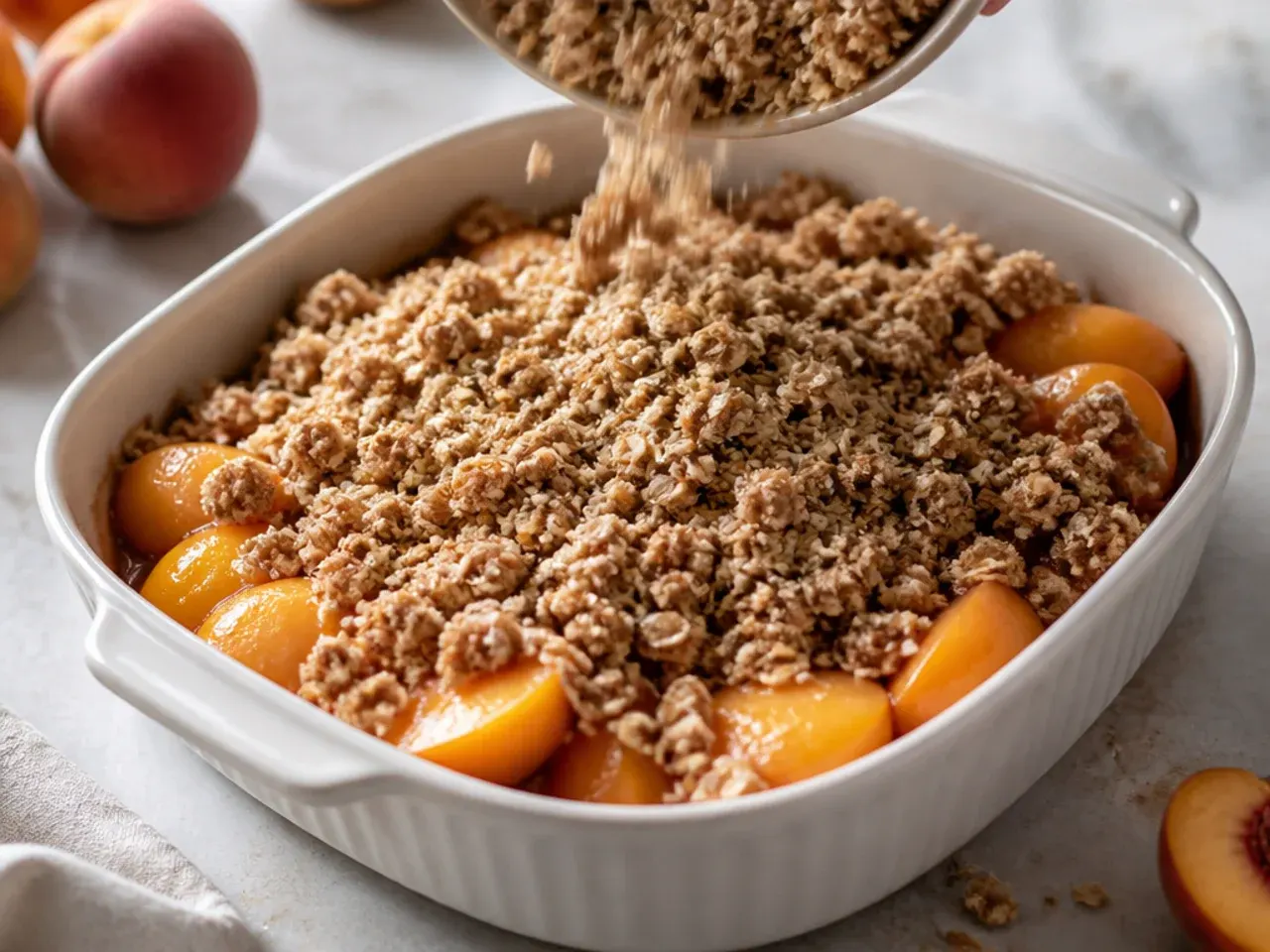 peach crisp with fresh peaches recipe step 6