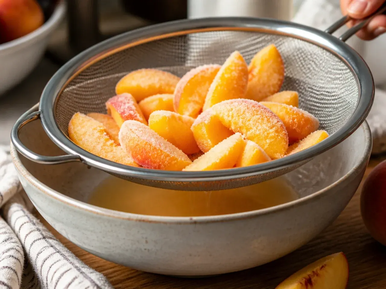 peach crisp with frozen peaches recipe step 1