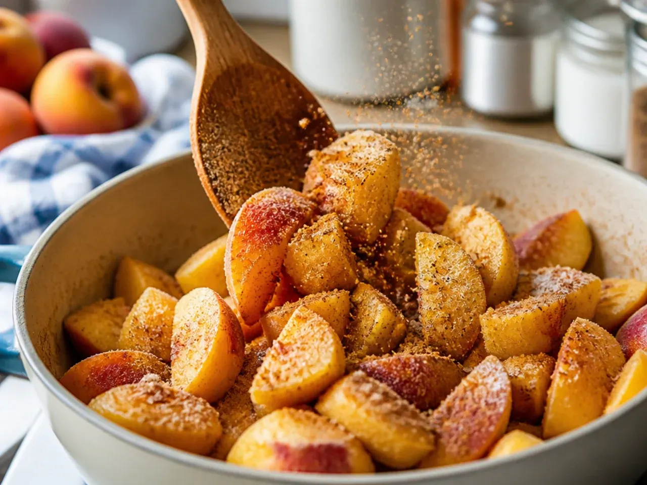 peach crisp with frozen peaches recipe step 2