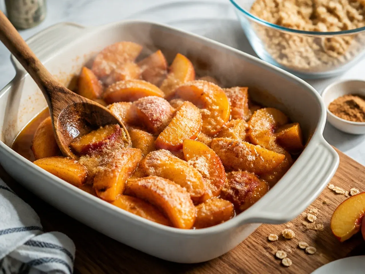 peach crisp with frozen peaches recipe step 3