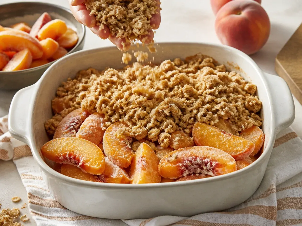 peach crisp with frozen peaches recipe step 5