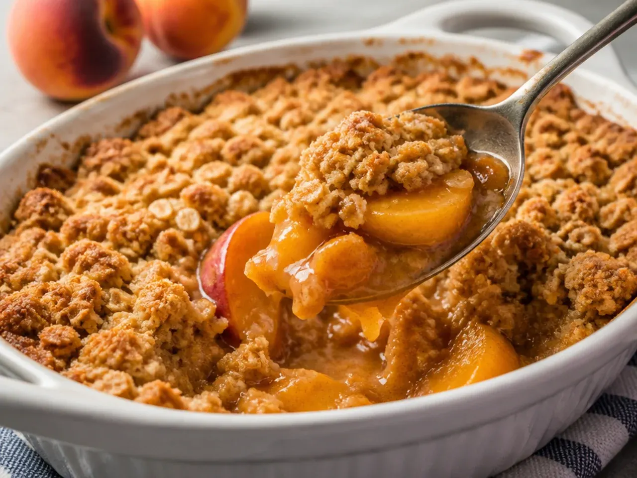 peach crisp with frozen peaches recipe step 6