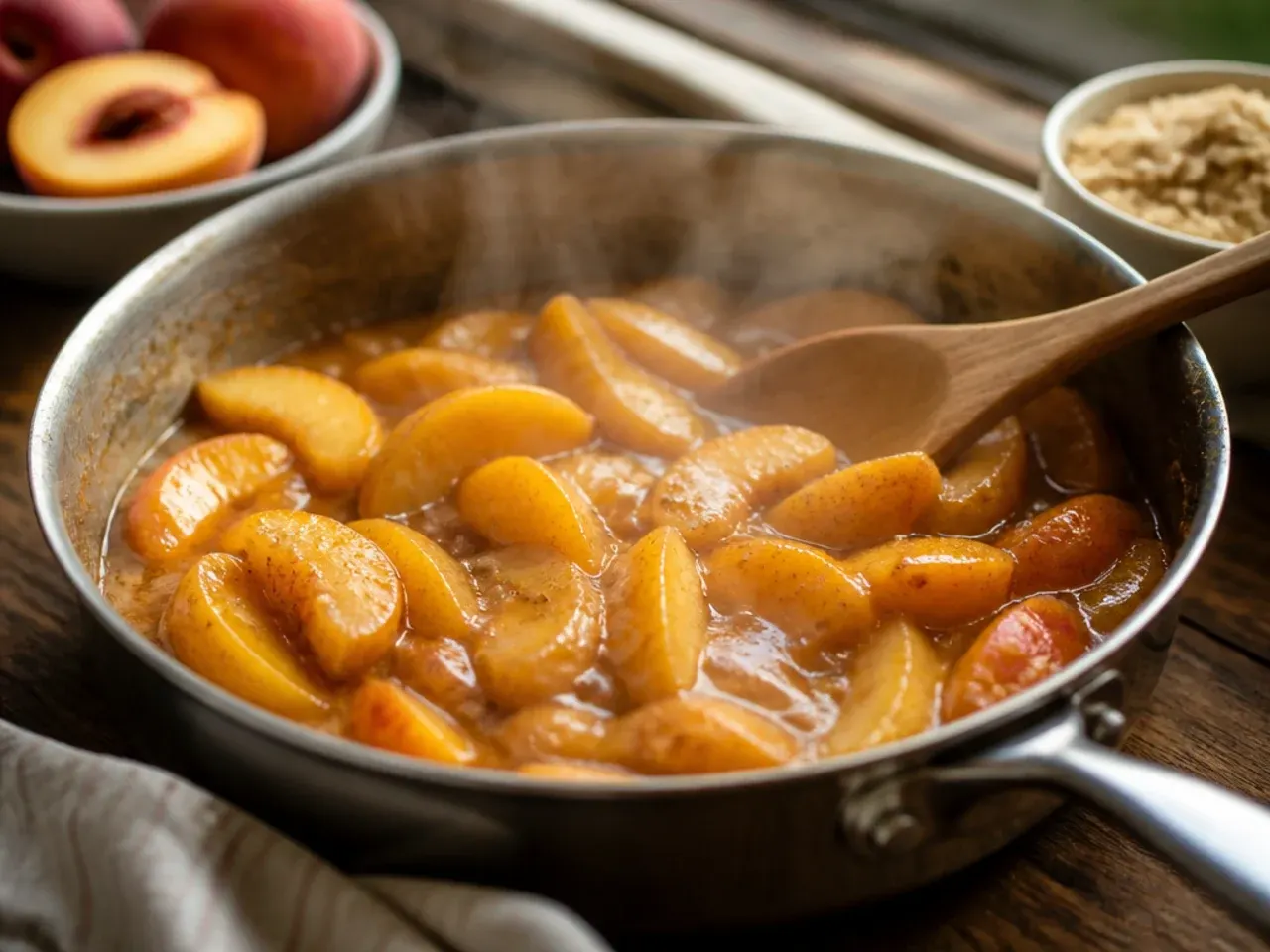 peach crisp with oatmeal recipe step 2