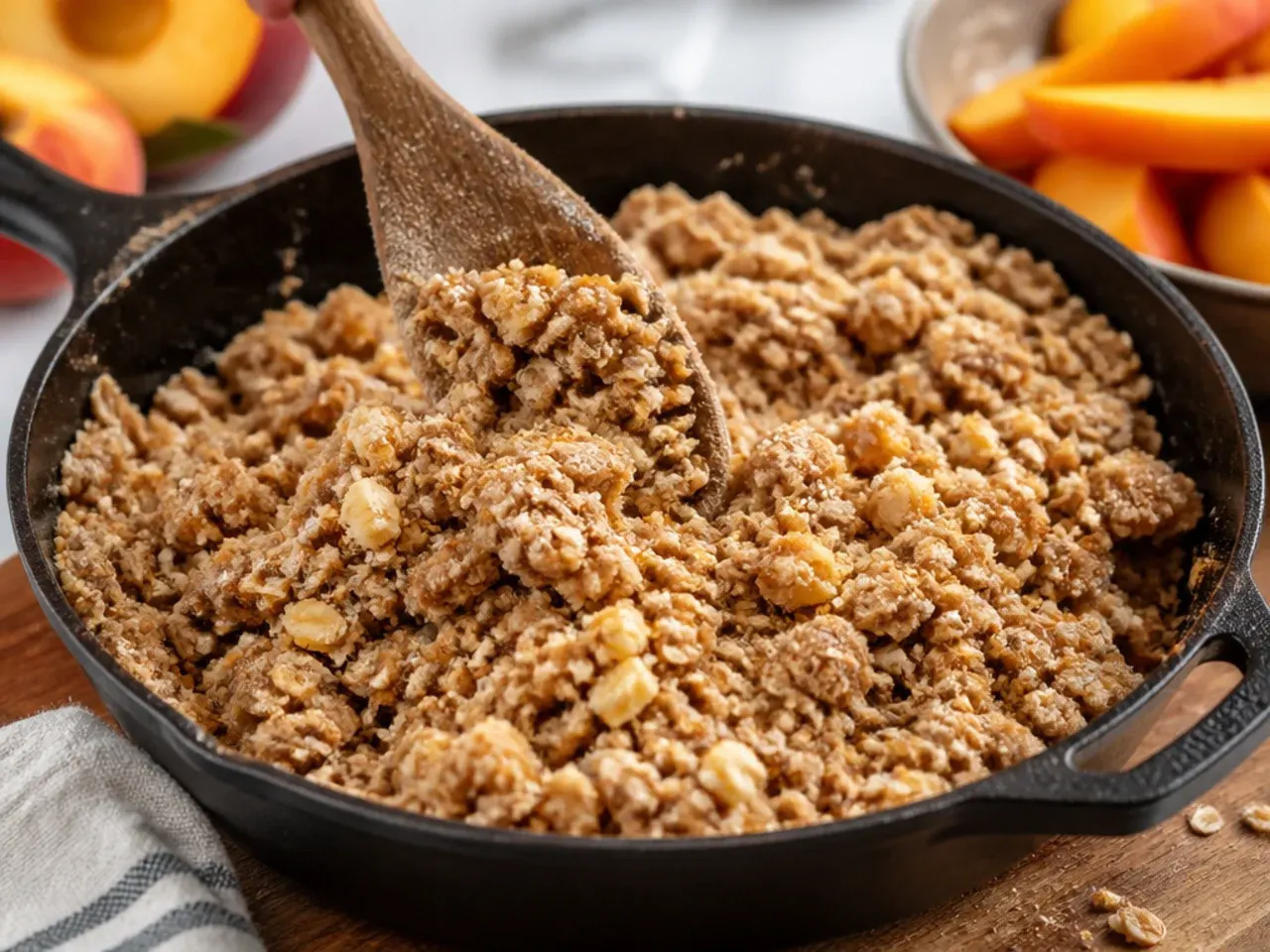 peach crisp with oatmeal recipe step 3