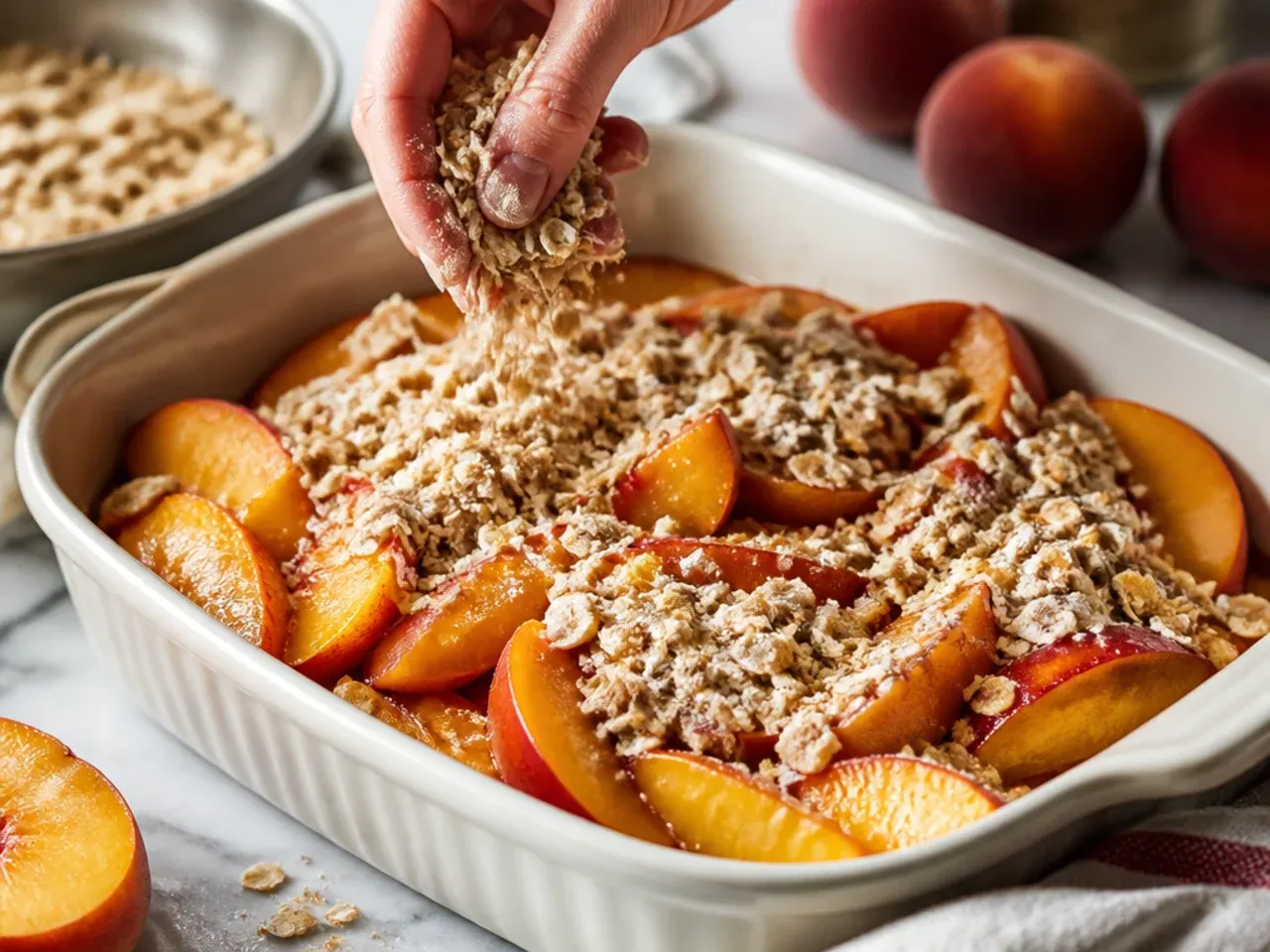 peach crisp recipe step 3