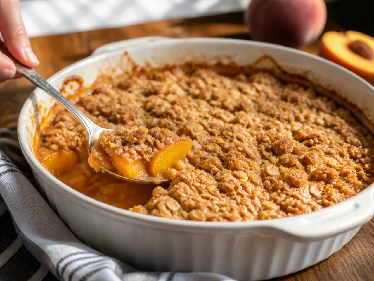 peach crisp recipe step 6