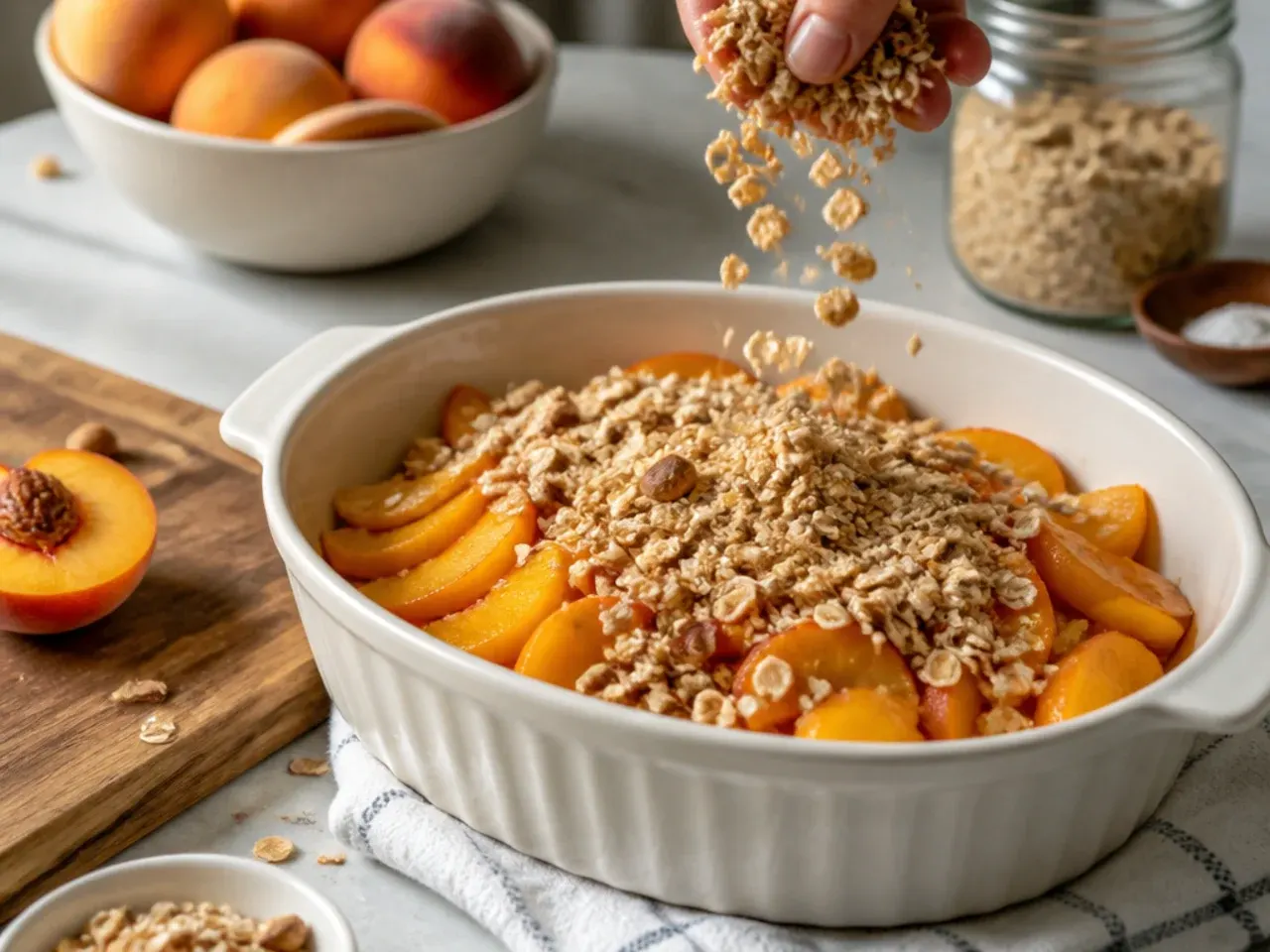 peach oatmeal crisp recipe step 2