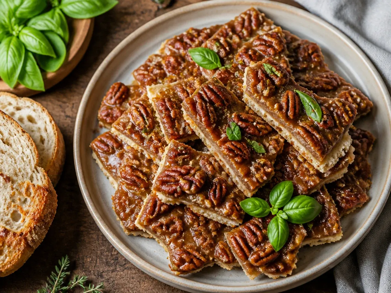Best-ever pecan pie bark with visibly toasted, glossy pecans