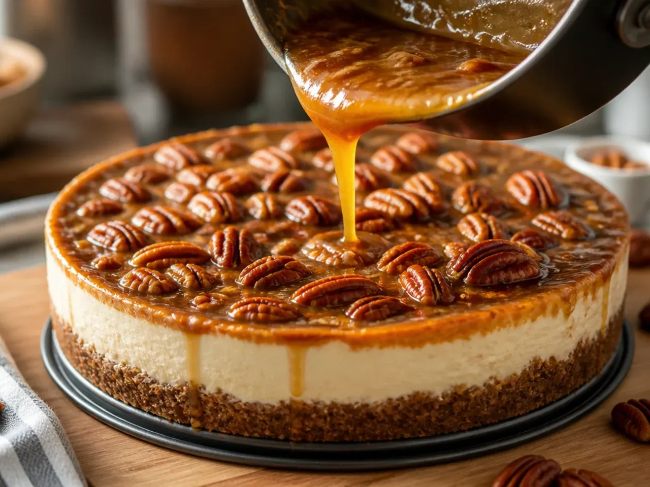 pecan pie cheesecake recipe recipe step 7