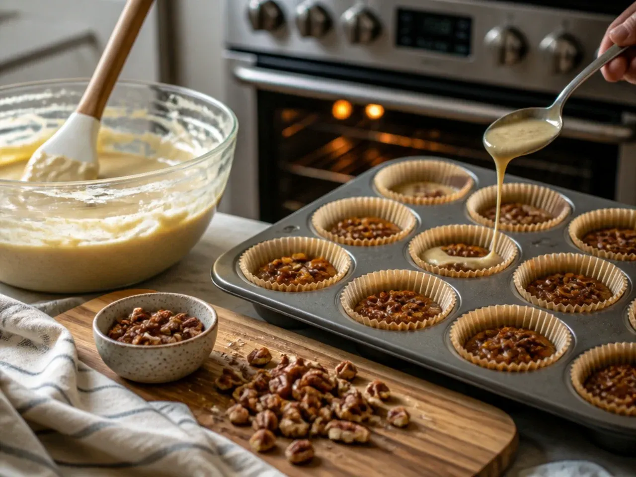 pecan pie muffins recipe recipe step 1