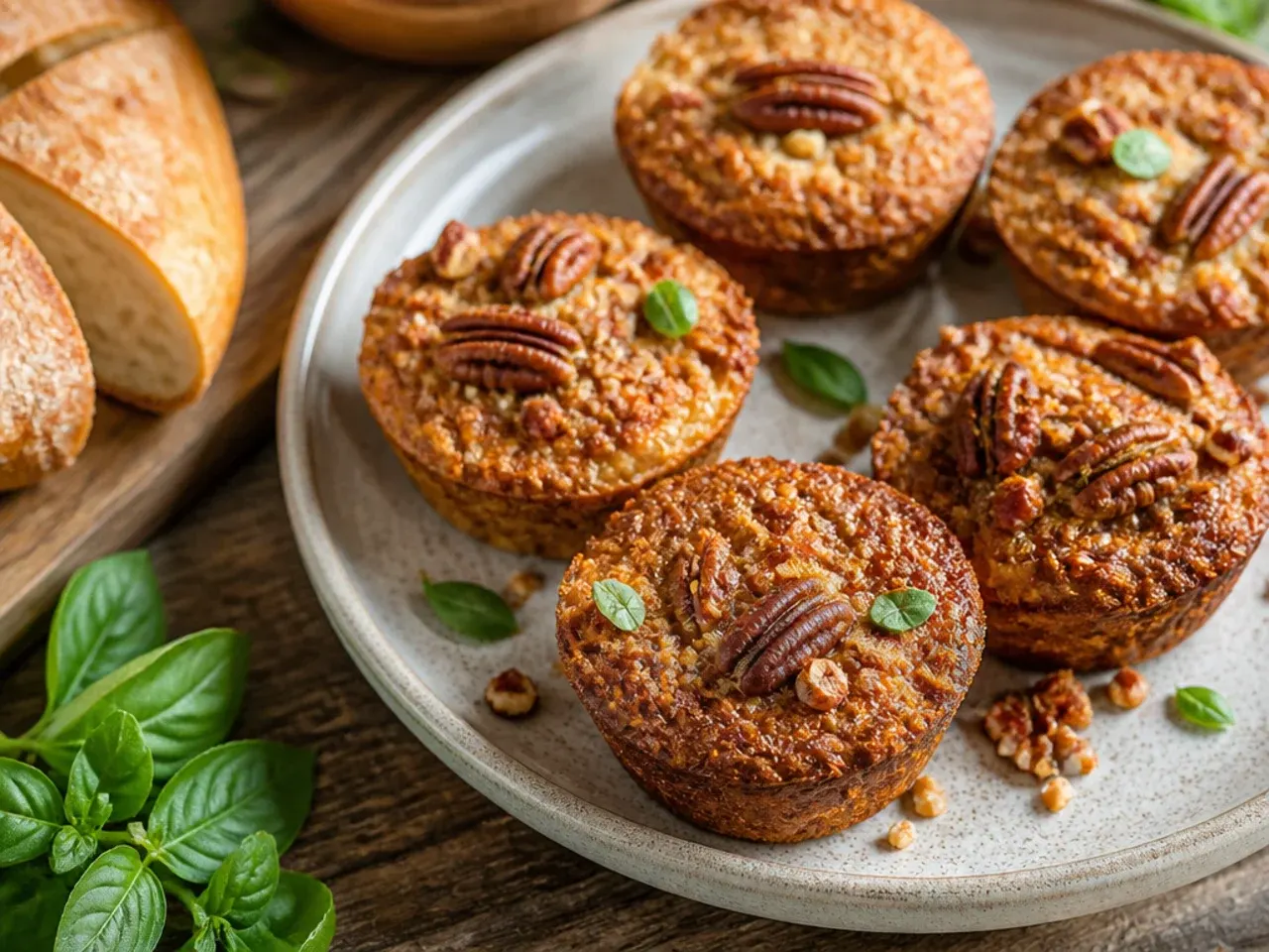 Digital kitchen scale weighing chopped pecans