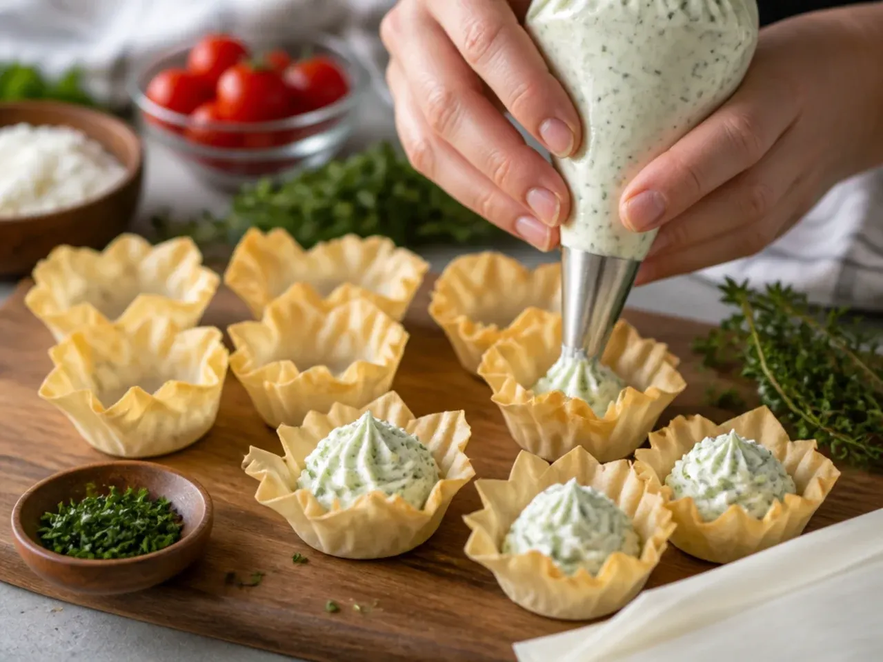 phyllo cup appetizers cream cheese recipe step 1