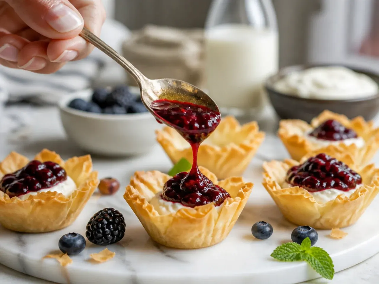 phyllo cup appetizers desserts recipe step 7