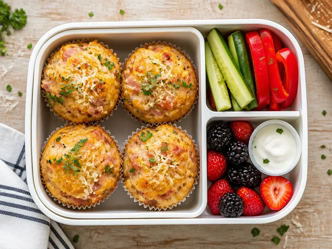 Golden ham and cheddar muffins cooling on a wire rack
