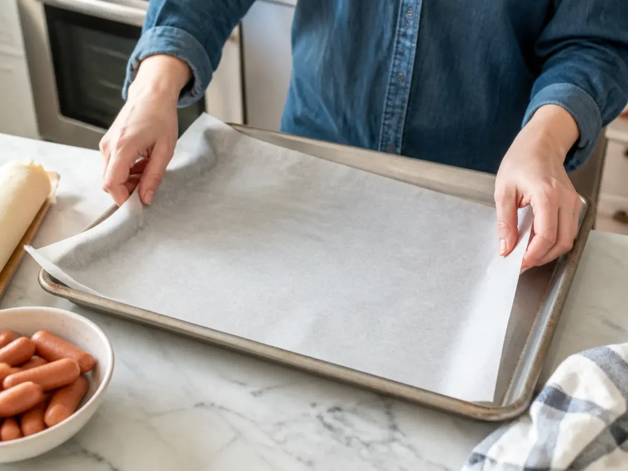 pigs in a blanket for kids — step 1: preheat and prep the tray
