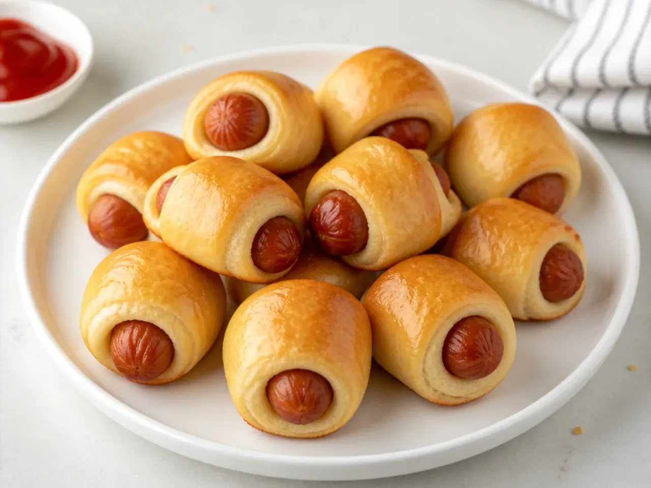 Easy two-ingredient pigs in a blanket for kids fresh from the oven