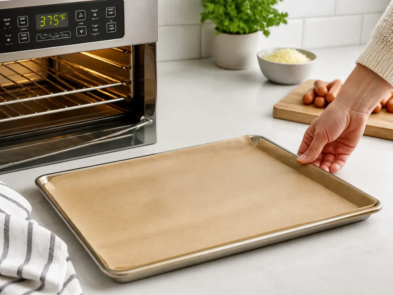 pigs in a blanket how to — step 1: preheat and prep the tray