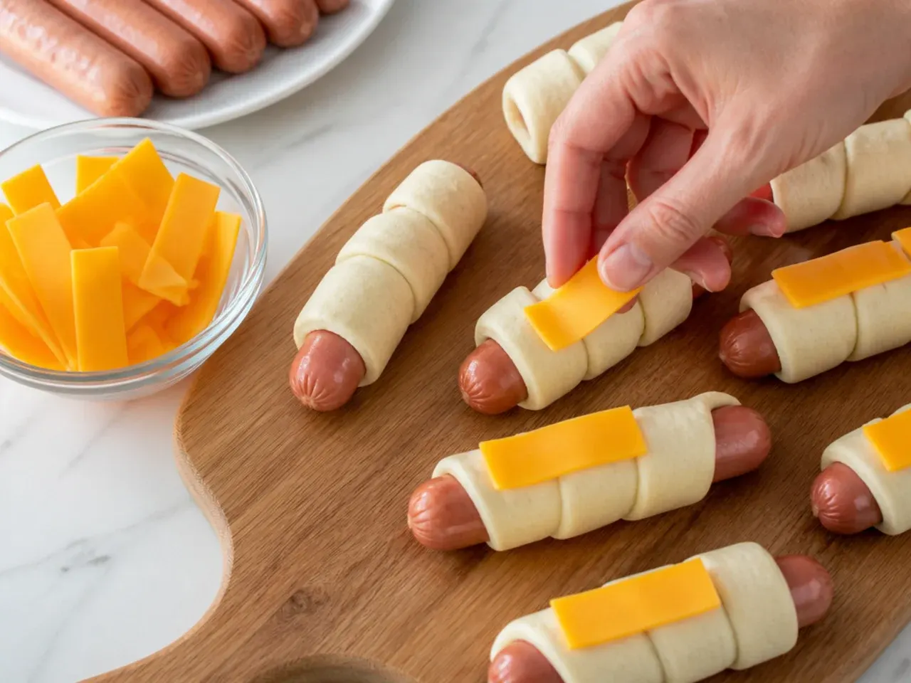 pigs in a blanket ideas — step 3: add the cheese, if using