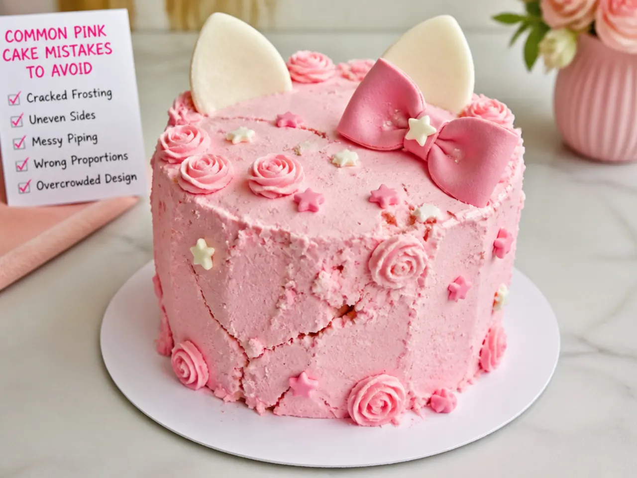 Common pink Hello Kitty cake decorating mistakes to avoid