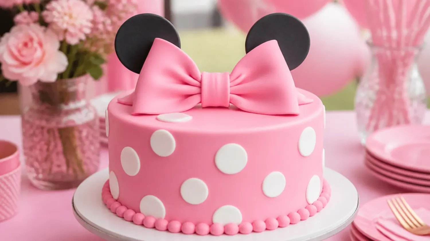 pink minnie mouse cake — 15 Dreamy Pink Minnie Mouse Cake Ideas