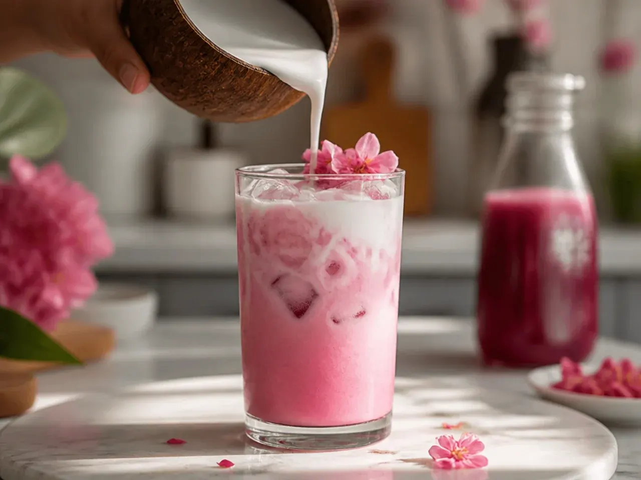 pink drinks non alcoholic recipe step 6