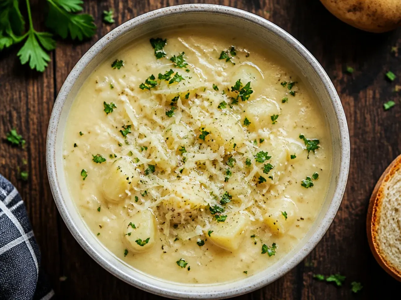 Budget-friendly potato soup made with simple pantry staples